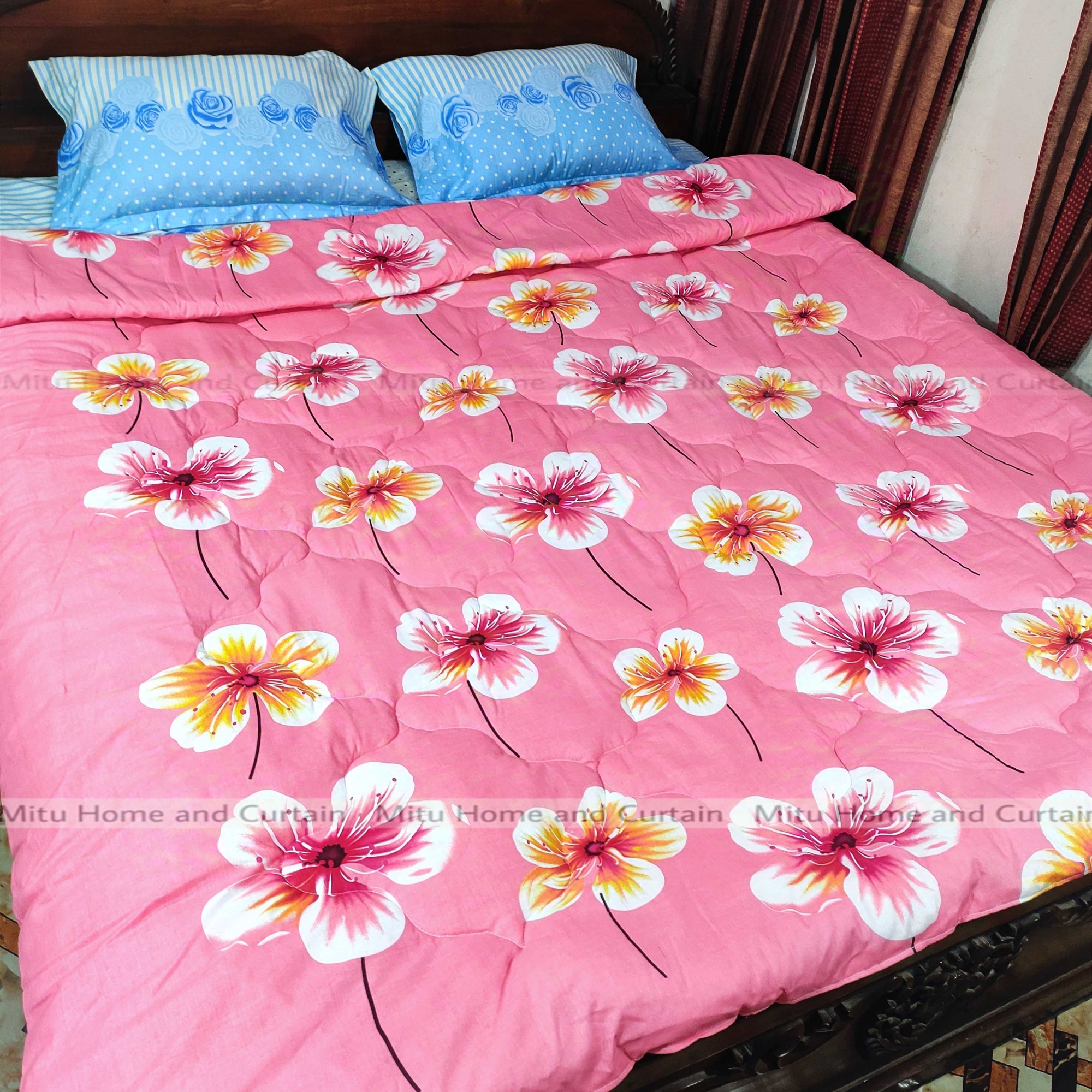 Buy Comforter for Winter King size Exclusive Comforter with Full Cotton fabric (2.6-3kg) 84*90 inch European cube style (1pcs Box) White , Red , Pink , Blue at Best Price In Bangladesh