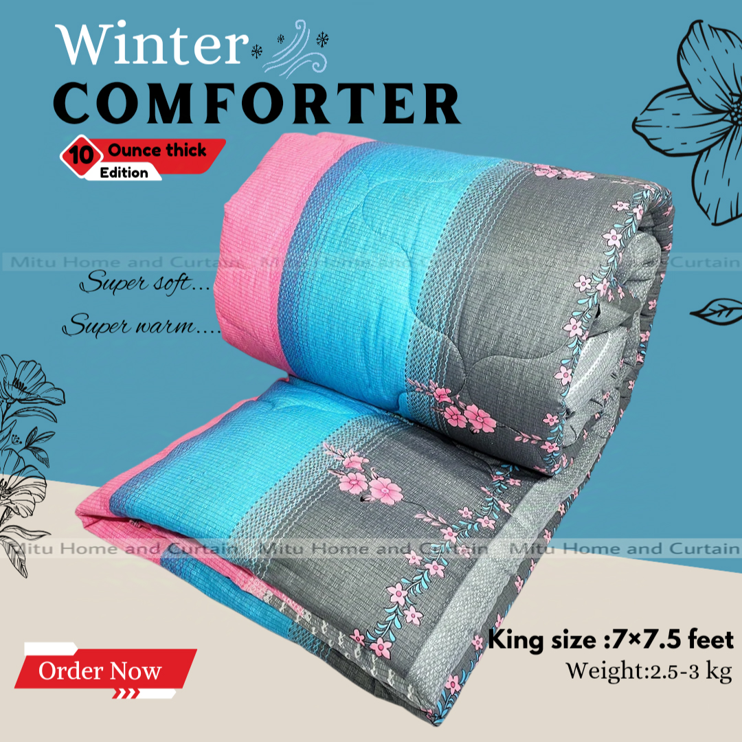 Buy Comforter for Winter King size Exclusive Comforter with Full Cotton fabric (2.6-3kg) 84*90 inch European cube style (1pcs Box) White , Red , Pink , Blue at Best Price In Bangladesh
