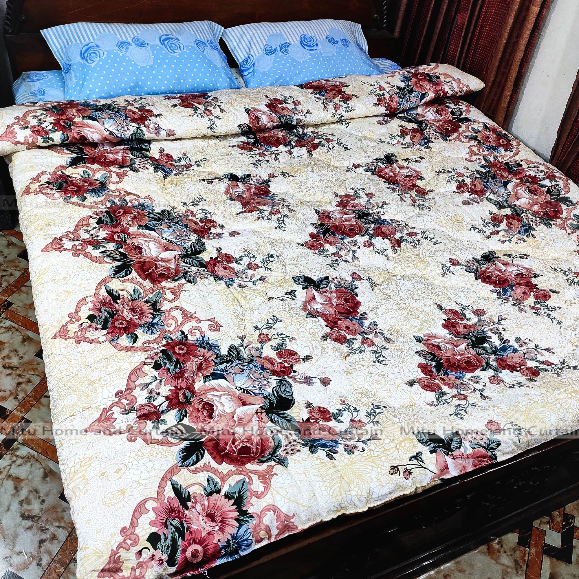 Buy Comforter for Winter King size Exclusive Comforter with Primium twill cotton fabric (3kg+) 84*90 inch European cube style (1pcs Box) White , Red , Pink , Blue  at Best Price In Bangladesh