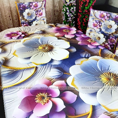 Buy Table Cover 3D print Dining Table Cover Digital new Table cover with 6pc matching chair cover full 7 pcs set Blue , Pink , Golden , White at Best Price In Bangladesh