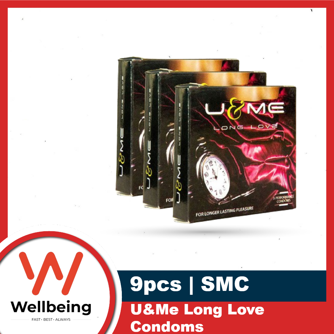 Picture of U&Me Long Love Condoms for Men | 3 Pack Combo 3x3=9pcs Condom