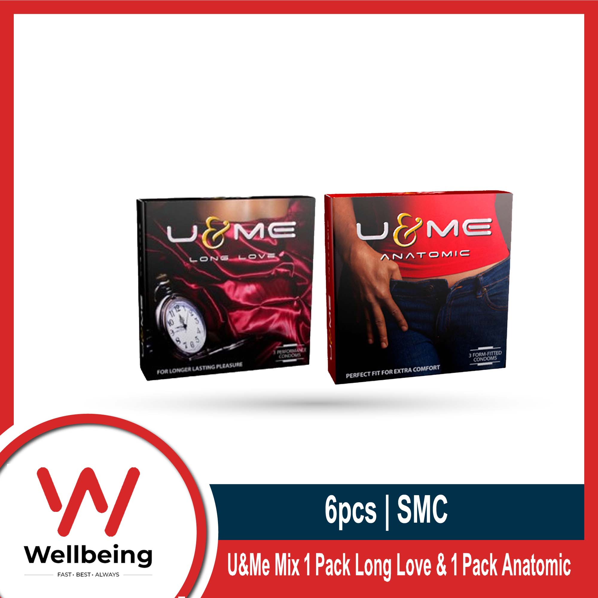 Picture of U&Me Mix - 1 Pack Long Love & 1 Pack Anatomic Condom For Men - 3x2=6pcs