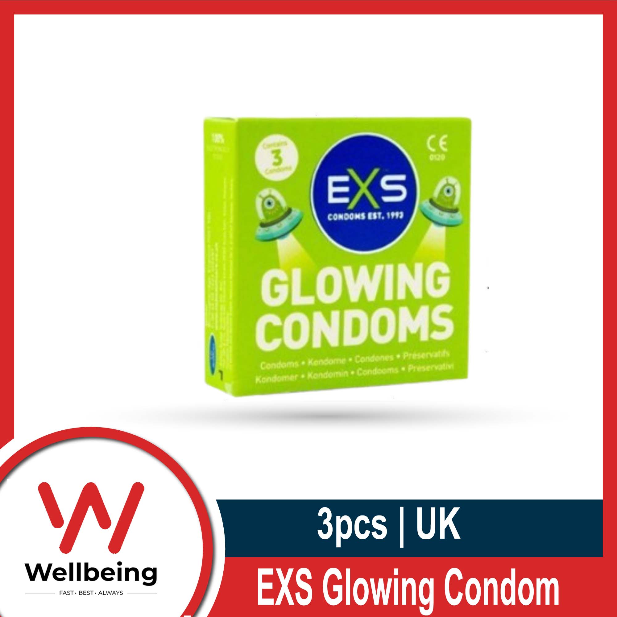 Picture of EXS - Glow In The Dark Condom - Single Pack | Made in England