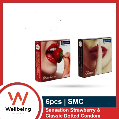 Picture of Sensation Strawberry & Classic Dotted Condom | Combo Pack 3x2=6pcs | SMC