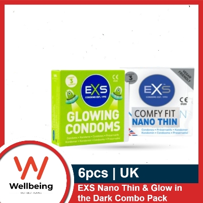 Picture of Exs Mix - 1 Pack Nano Thin & 1 Pack Glow In The Dark Condom for Men - 3X2=6Pcs | UK