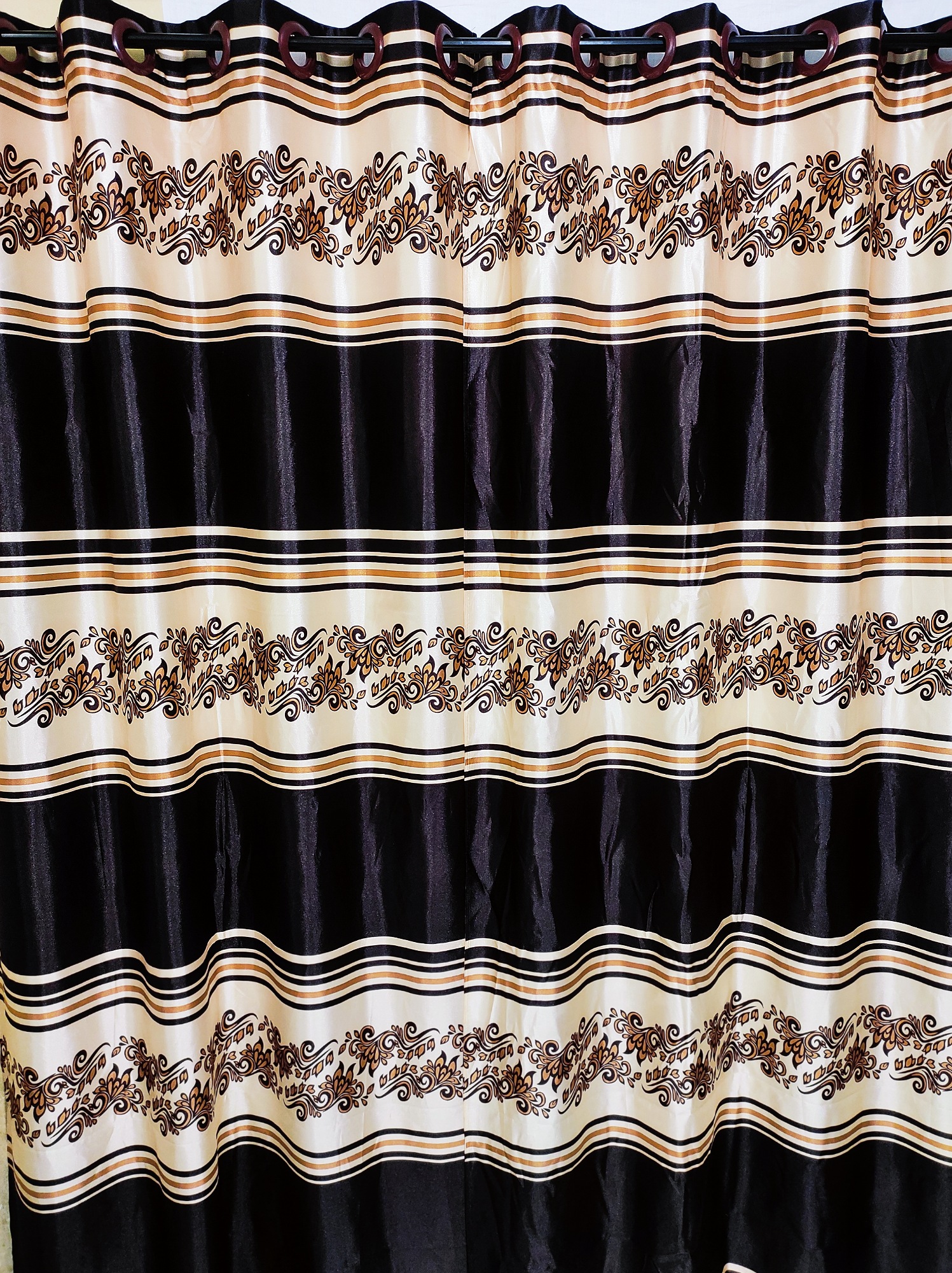 Picture of Curtain Porda Synthetic curtains Indian porda window protector 45*80 inch standard size Coffe and white art 4 kuchi curtain