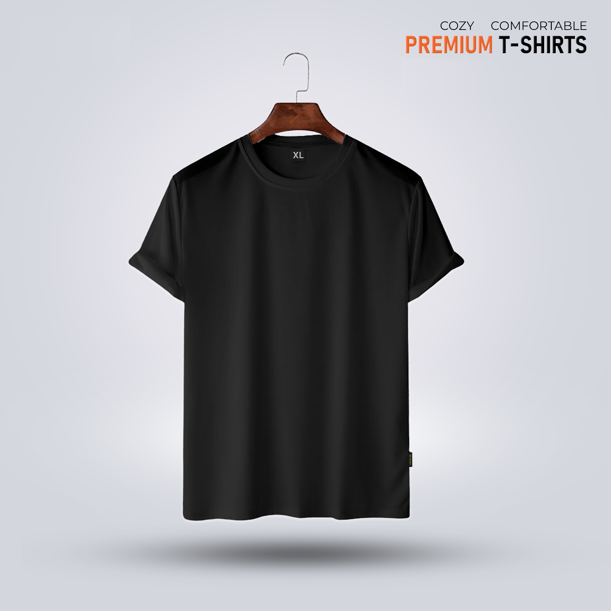 Buy Men's Premium Solid T-Shirt- Black  at Best in Bangladesh