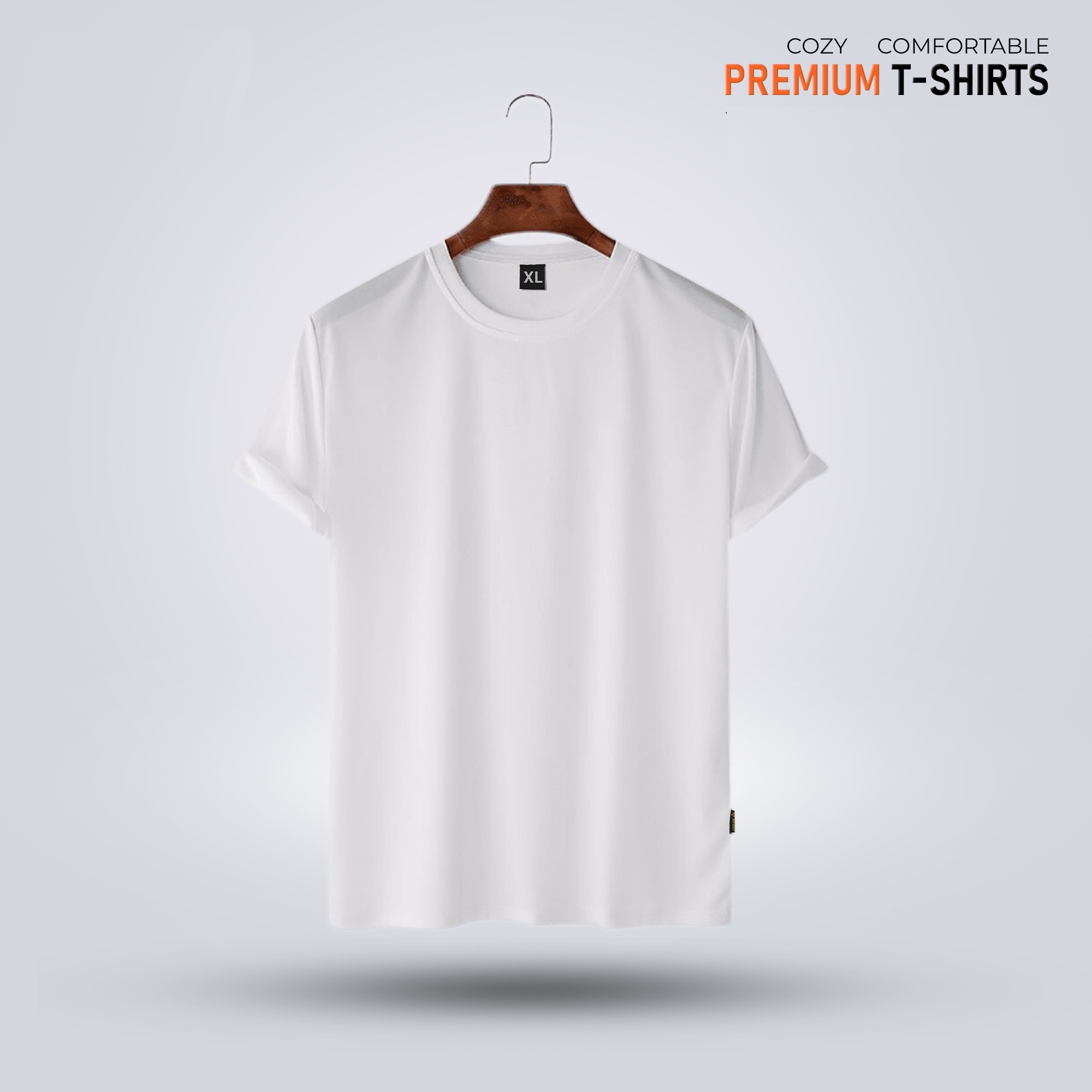 Buy   Men's Premium Solid T-Shirt- White at Best in Bangladesh