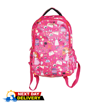 Picture of Travello Kity School Bag Durable Polyester multicolor Fabric- Doll Pink