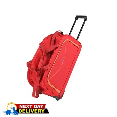 Picture of Travello Knight Duffel Bag 20 Inch Polyester MS Trolley with Push Button Padded shoulder strap Grab handles Red 