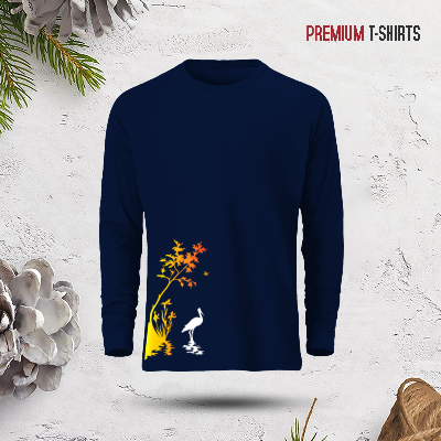 Buy Men's Full Sleeve (Heron Bird) T-Shirt at Best in Bangladesh