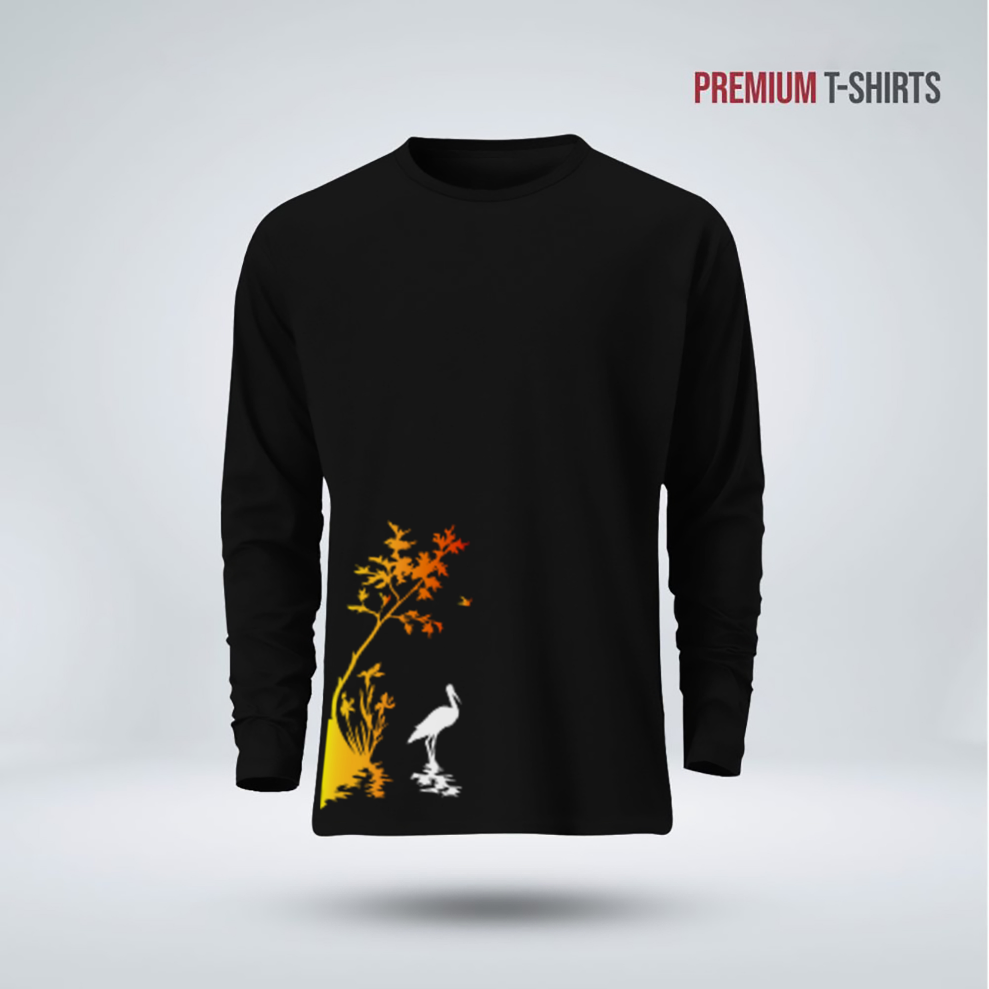 Buy Men's Full Sleeve (Heron Bird) T-Shirt at Best in Bangladesh