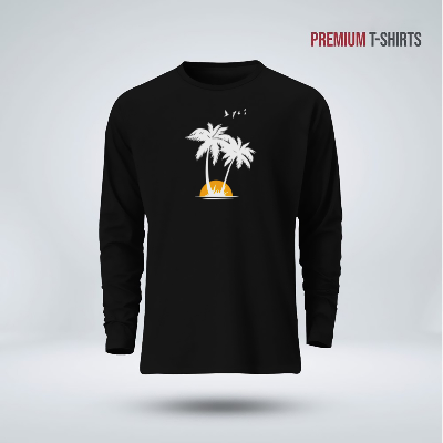Buy  Men's Full Sleeve (Coconut Tree) T-Shirt at Best in Bangladesh