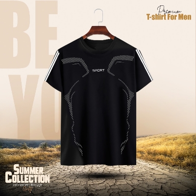 Buy  Stylish Comfortable sports T-Shirt (Black) at Best in Bangladesh