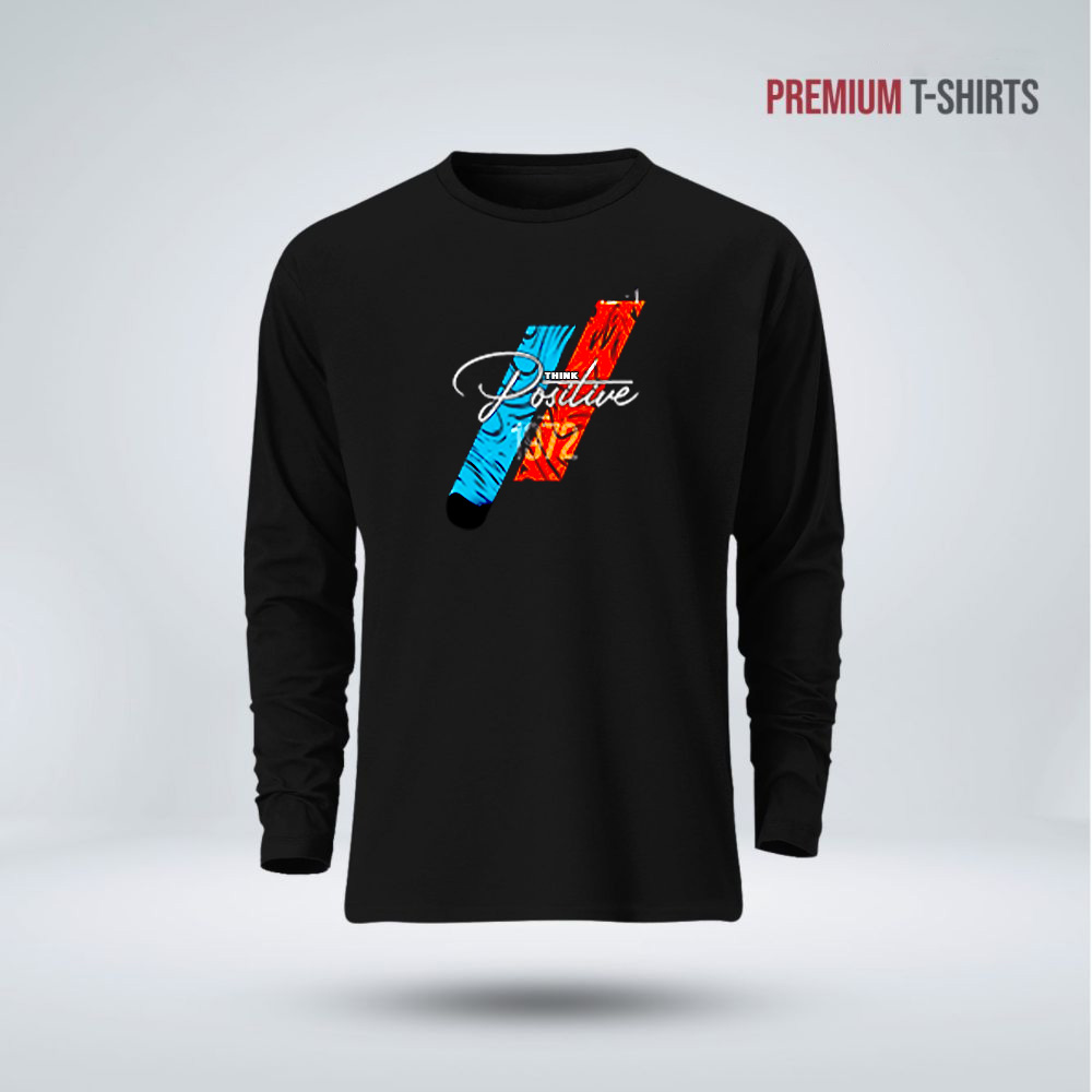 Buy Men's Full Sleeve (Think Positive) T-Shirt at Best in Bangladesh