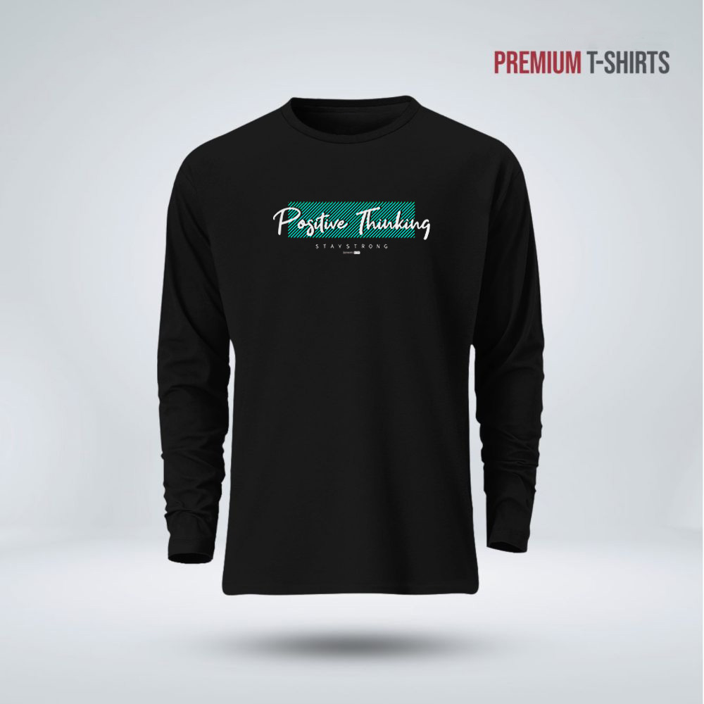 Buy  Men's Full Sleeve (Positive Thinking) T-Shirt  at Best in Bangladesh