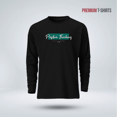 Buy  Men's Full Sleeve (Positive Thinking) T-Shirt  at Best in Bangladesh