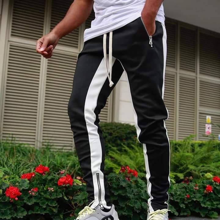 Buy Casual Men's Sweatpant Trouser (Black+White)  at Best in Bangladesh