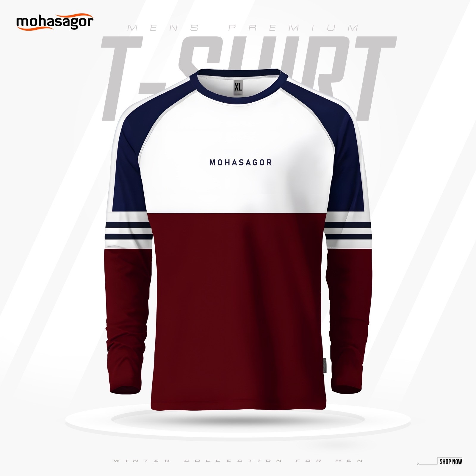 Buy  Men's Contrast Design T-Shirt- Maroon at Best in Bangladesh