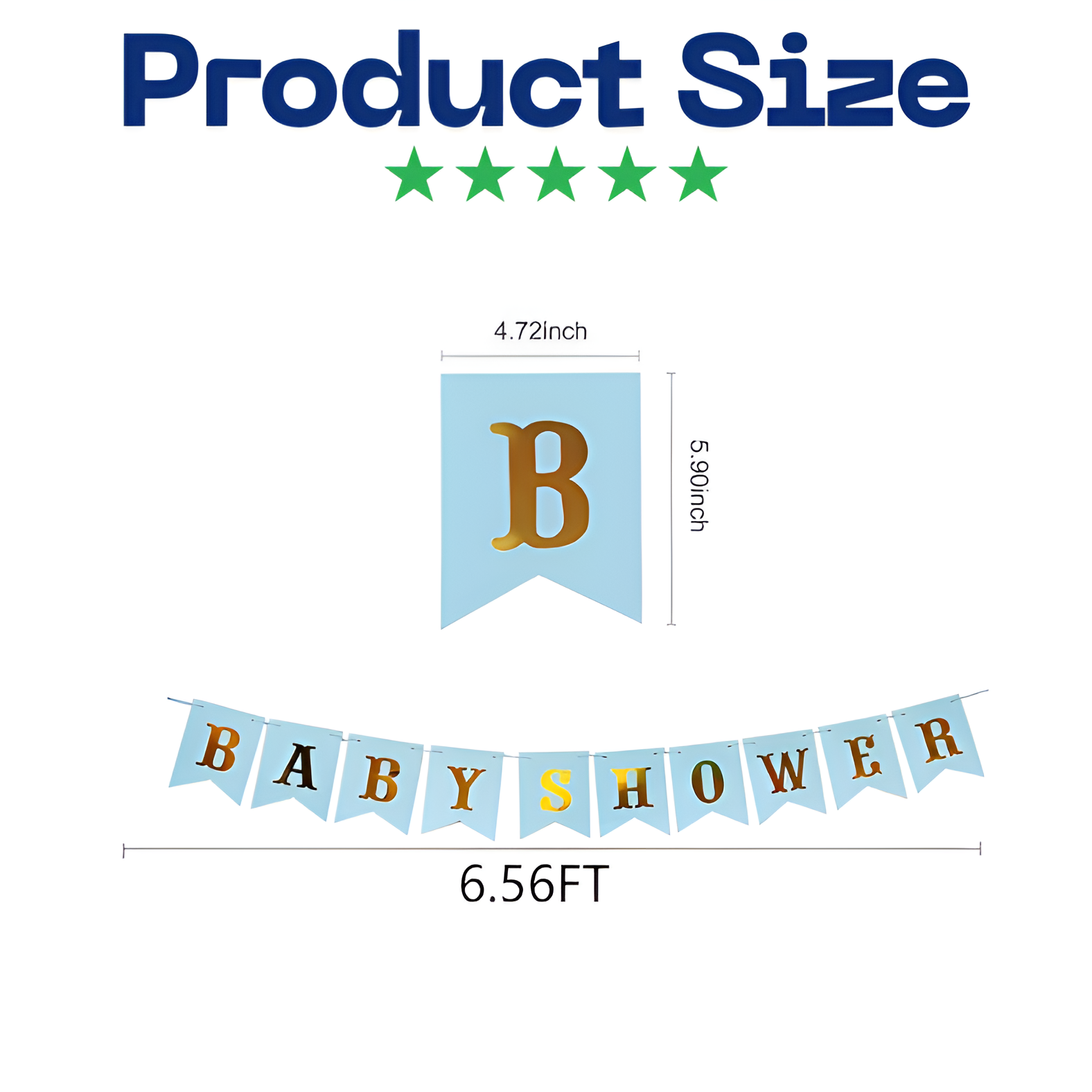 Colorful Baby Shower Banner: Black, Light Blue & Pink Card Baby Shower Banner- (Pack of 1 Pcs)