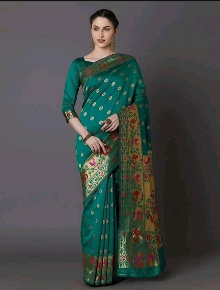 Buy Stylish & Glorious Printed Silk Saree With Blouse Piece FREE  at Best Price In Bangladesh