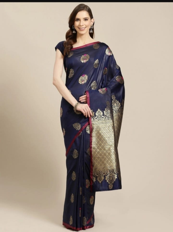 Buy Stylish & Glorious Printed Silk Saree With Blouse Piece FREE  at Best Price In Bangladesh