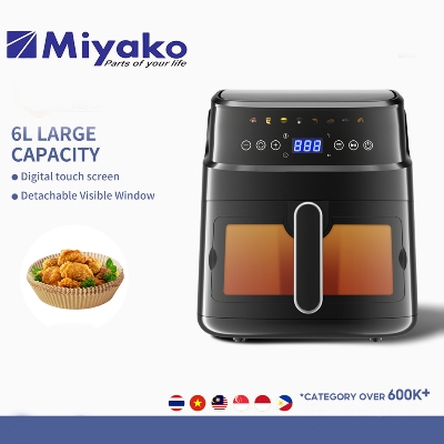 Picture of Miyako Touchscreen Air Fryer with LCD Display Hot Air Fryer without Oil, Faster Preheating, Non-Stick Coating for Easy Cleaning,-6ltr
