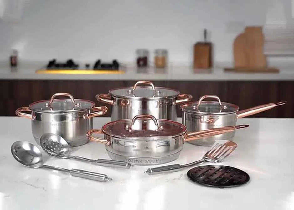 Buy 8 Pcs Kaisa Villa Stainless Steel Cookware Set with Lid  at Best Price In Bangladesh