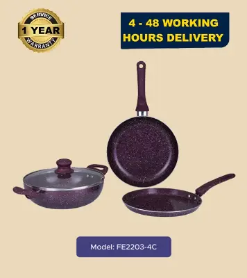 Buy Gazi Non-Stick Cookware Set - FE 2203 - 4C Online at Best Price