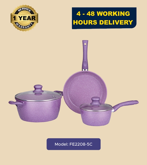 Buy Gazi Non-Stick Cookware Set - FE 2208 - 5C  Online at Best Price