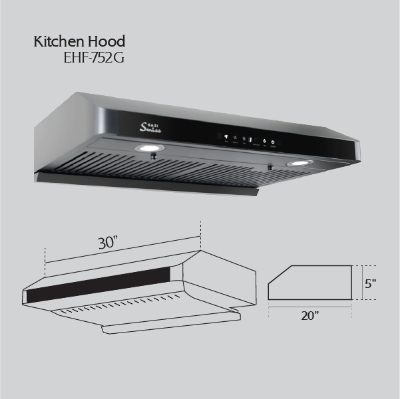 Buy Gazi Smiss Kitchen Hood EH-F752G 35 inch Online at Best Price