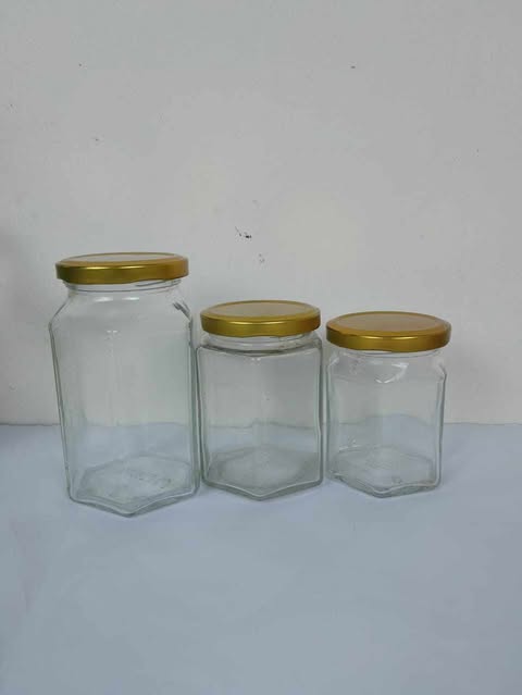 Buy ৬কোনা ডিজাইন ৩ পিছের সেট কাচের বৈয়ম at Best Price In Bangladesh