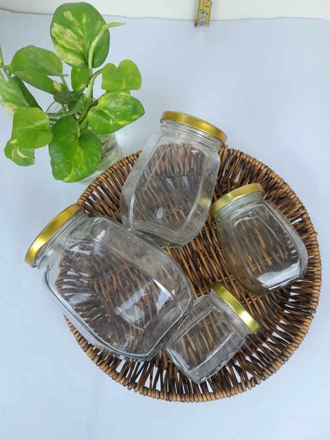 Buy  কামরাঙ্গা ডিজাইন ৪ পিছের সেট কাচের বৈয়ম at Best Price In Bangladesh