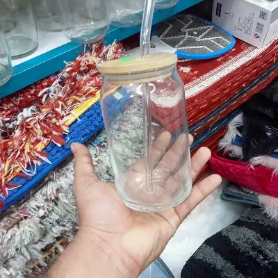 Buy Elegant Juice Cocktail Mocktail Glass Solid Mug with Airtight Wooden Lid and Easy Cleaning Straw  at Best Price In Bangladesh