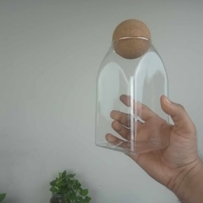 Buy 1000 ml Glass Cookie Jar with Wooden Cork Lid  at Best Price In Bangladesh