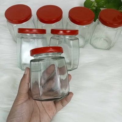 Buy  ২৫০ এমএল ইউনিক ডিজাইন ৬-কোনা কাচের বৈয়ম at Best Price In Bangladesh