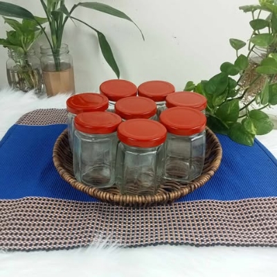 Buy  ২৫০ এমএল ইউনিক ডিজাইন ৬-কোনা কাচের বৈয়ম at Best Price In Bangladesh