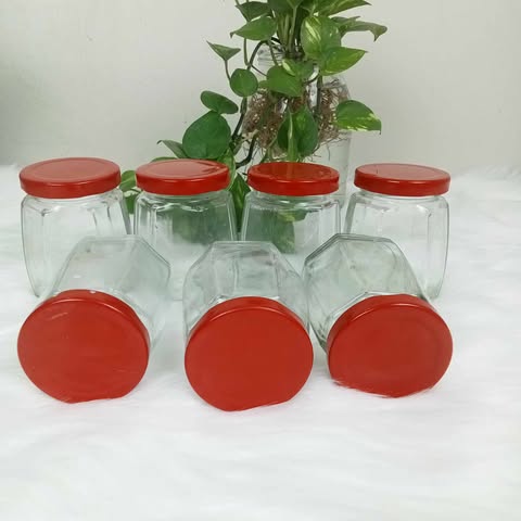 Buy  ২৫০ এমএল ইউনিক ডিজাইন ৬-কোনা কাচের বৈয়ম at Best Price In Bangladesh