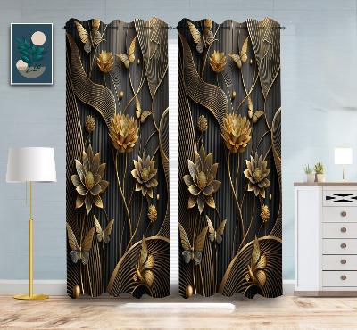 Buy 3D Print Premium Curtain - 2 Piece at Best Price In Bangladesh