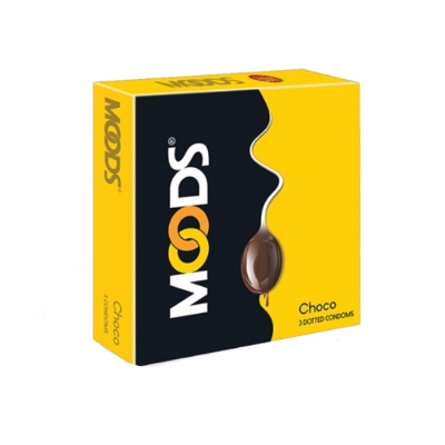 Picture of Moods Chocolate Flavored Dotted Condom for Men 3pcs Pack | Made in India