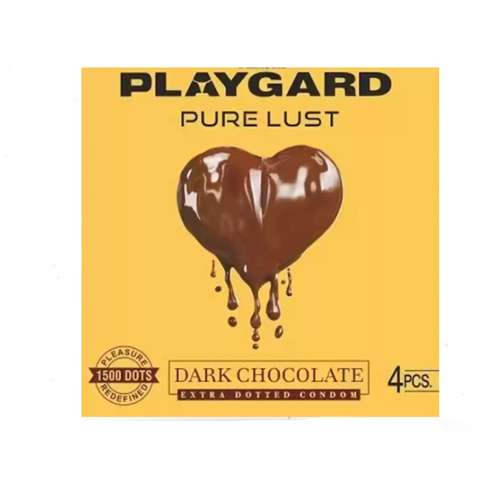 Picture of Playgard Pure Lust Extra Dotted Dark Chocolate Flavor Condom For Men 4pcs | India