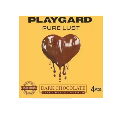 Picture of Playgard Pure Lust Extra Dotted Dark Chocolate Flavor Condom For Men 4pcs | India