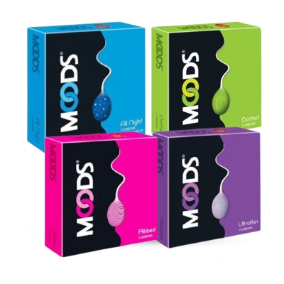 Picture of Moods Condom For Men Women Mix Combo Pack 3pcs x4 | Dotted, Ultra Thin, Ribbed, All Night Condom | Wedding, Honeymoon, Valentine Couple Combo Pack | India