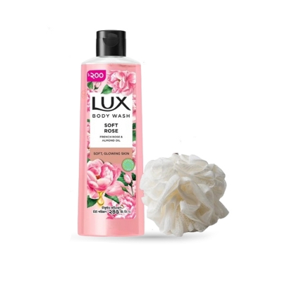 Picture of Lux Body Wash Soft Rose 245ml+Free Loofah French Rose & Almond Liquid Body wash | Bangladesh
