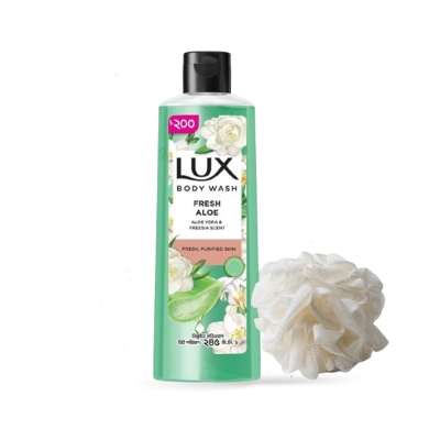 Picture of Lux Body Wash Fresh Aloe 245ml+Free Loofah Freesia Scent & Aloe Vera Liquid Body wash | Bangladesh