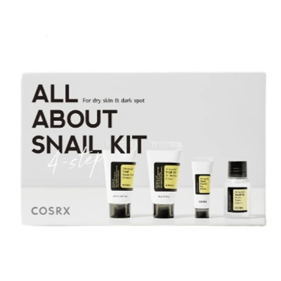 Picture of COSRX ALL ABOUT SNAIL KIT 4-step | COSRX Snail Cleanser 20ml, All In One Cream 20g, Eye Cream 5ml, Essence 30ml | Korea