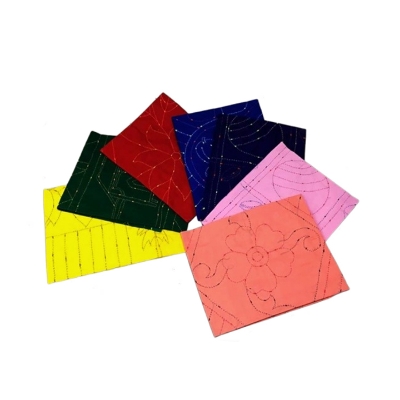 Picture of Katha for Baby Cotton Nokshi Katha 1/3/6/10pcs Combo Pack of Big Size Baby Nokshi Katha - Multicolor