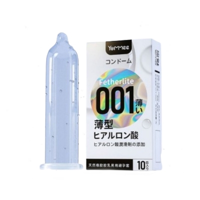 Picture of Yommee 001 Ultra Thin 10pcs Condom Fetherlite Natural Latex Rubber Condom Hyaluronic Acid Moisture