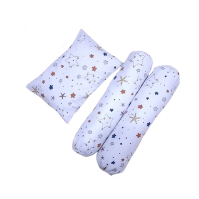 Picture of Baby Pillow Set 3 in 1 - 1set Baby Pillow 1x Head Pillow, 2x Side Pillow - Random Multicolor & Design