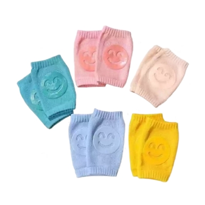 Picture of 1 Pair (2pcs) Multicolor Baby Knee Pads Silicone Pads Soft Cotton - Non Slip Pads for Crawling Infants / Toddlers / Baby Knee & Elbow Pads Protector Safety Pads for Baby Boy & Girl